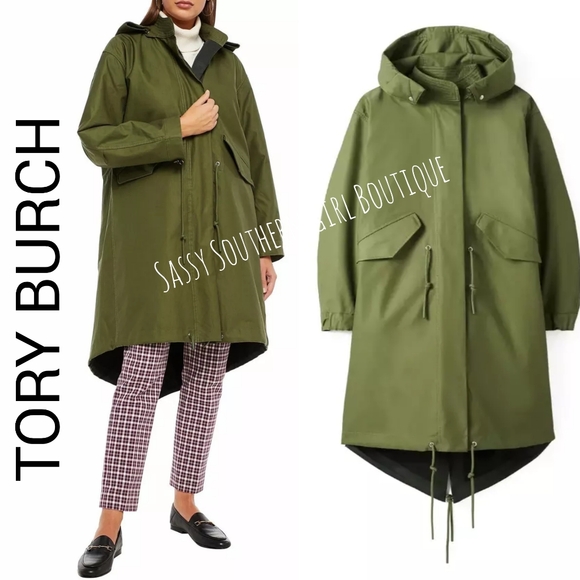 🆕⭐ TORY BURCH Oversized coat moss green - Picture 2 of 16